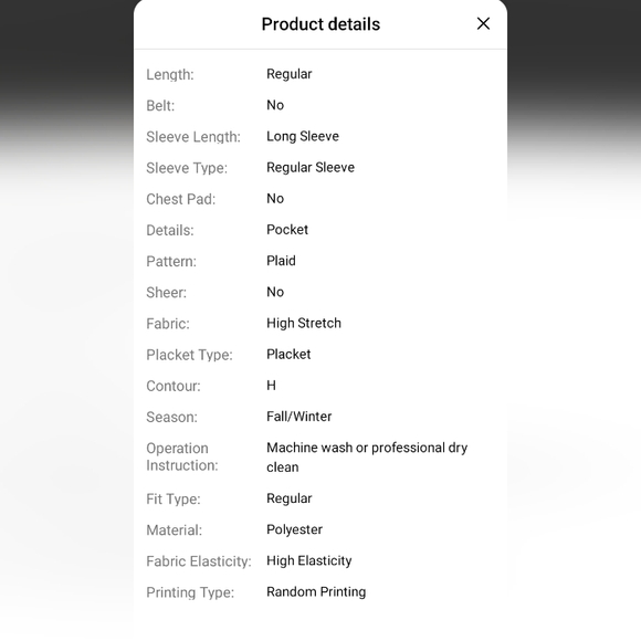 Buffalo Plaid Button Up Teddy Shacket Gray & White Checkered NWT - Picture 6 of 6